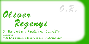 oliver regenyi business card